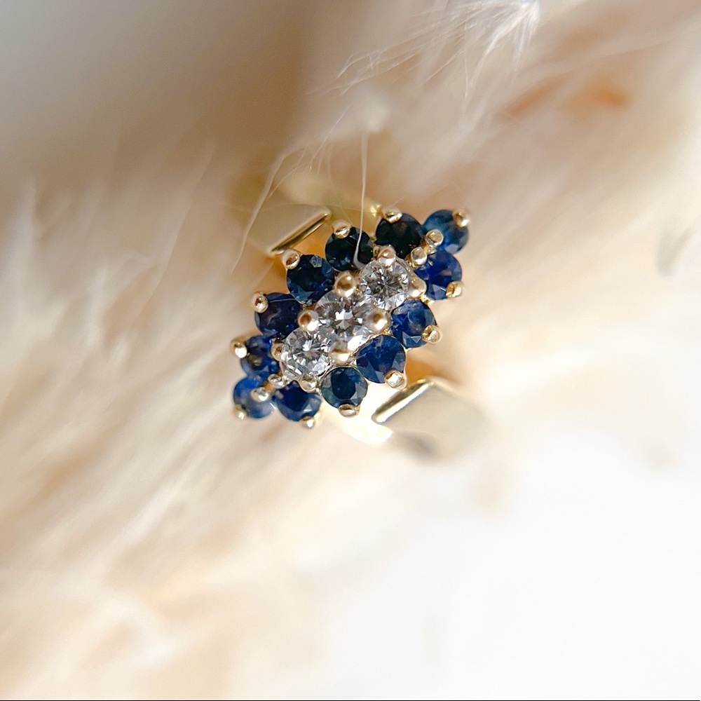 14KT Sapphire & Diamond Ring